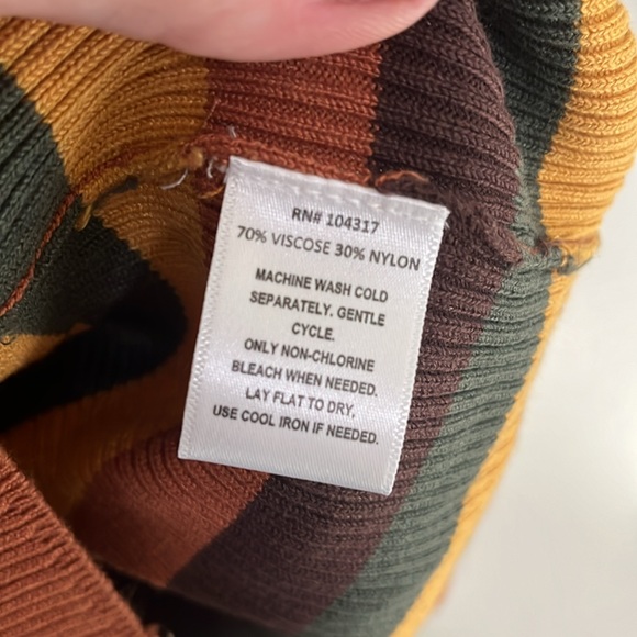 Derek Heart Bodycon Dress Ribbed Long Sleeve Stripes Medium - Picture 3 of 7